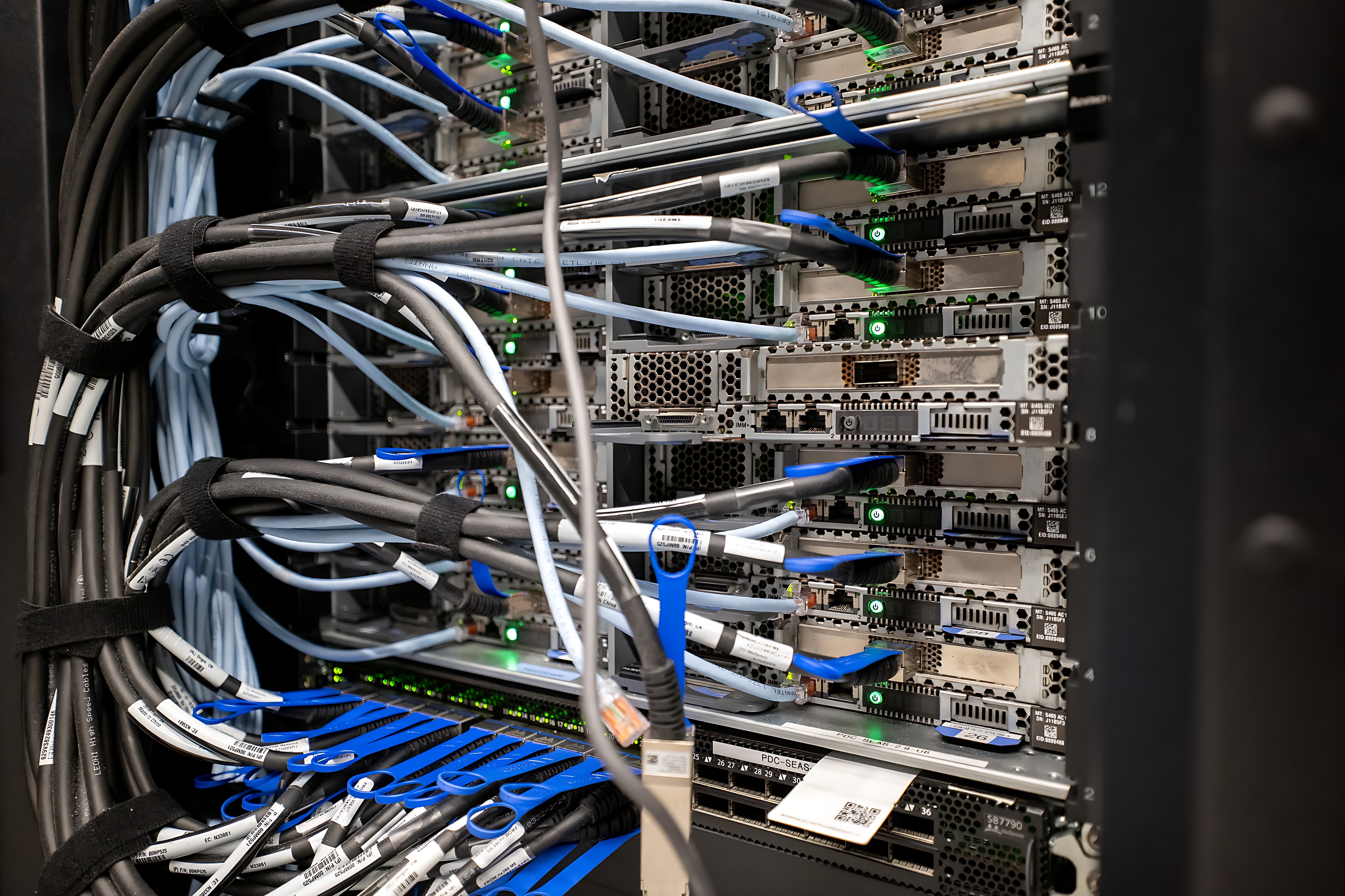 High-performance GPU cluster server racks for computational peptide design